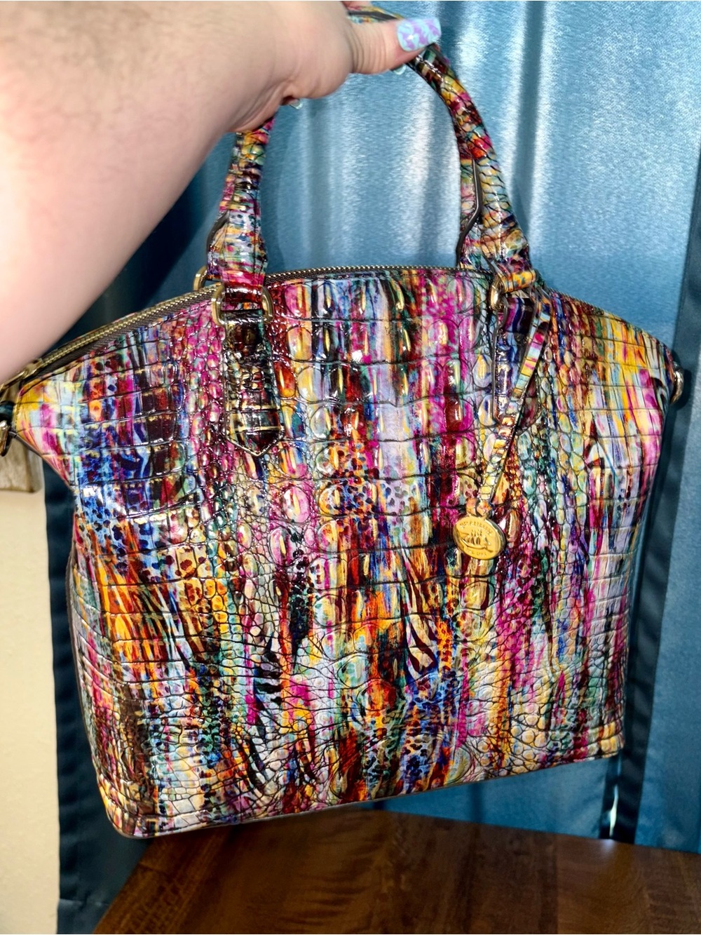 Brahmin EUC Lrg Dux - Virtuous - EXCLUSIVE - Exotic - Metallic - VERY RARE - Picture 12 of 16